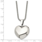 Stainless Steel Polished Heart Pendant Necklace for Women 20in