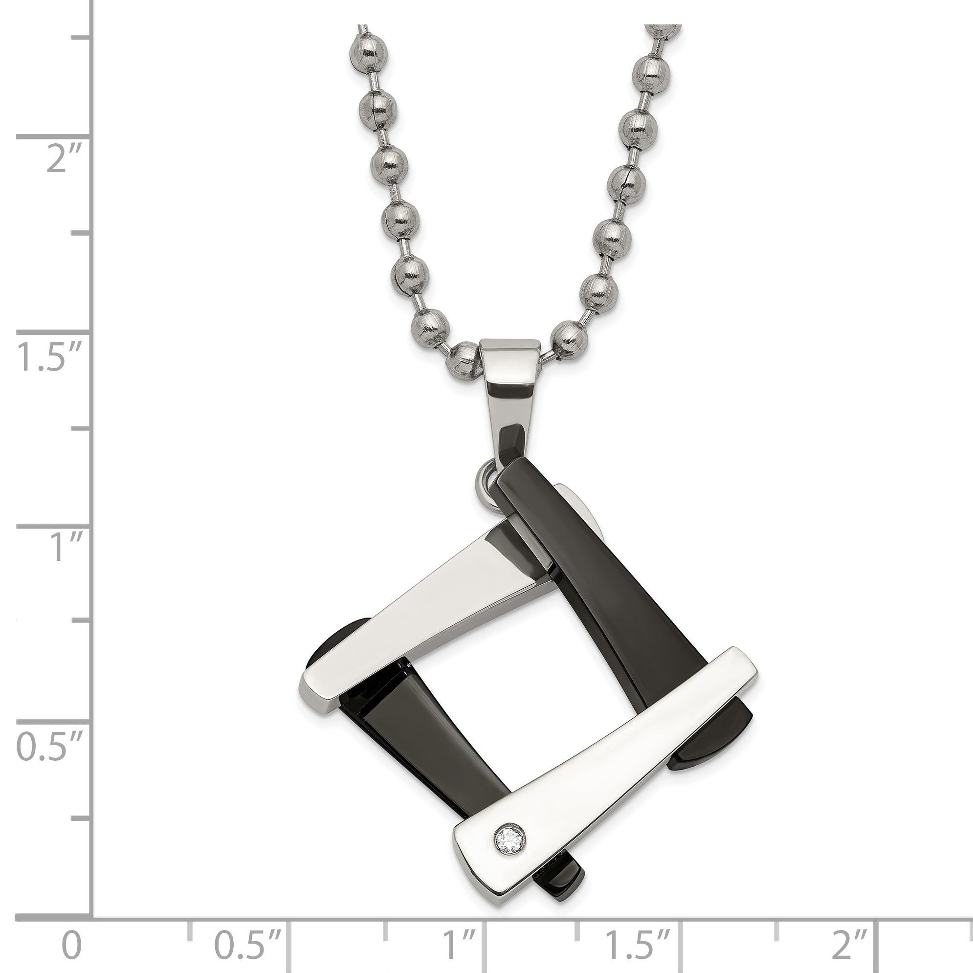 Amour Necklace in Stainless Steel with CZ