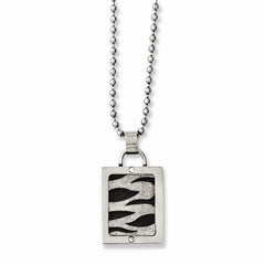 Stainless Steel Polished Dog Tag Necklace with Black IP Plating