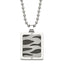 Stainless Steel & Black IP-plated Lasercut CZ Dog Tag Necklace