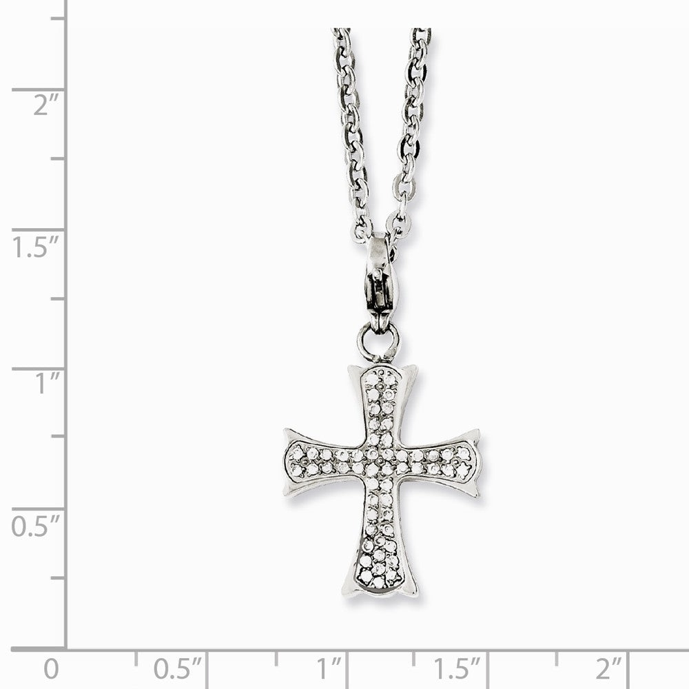 Stainless Steel CZ Cross Necklace