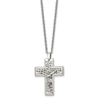 Sophia Jewelers Unisex Stainless Steel Crucifix Pendant Necklace 20 Gift Ready