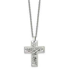 Sophia Jewelers Unisex Stainless Steel Crucifix Pendant Necklace 20 Gift Ready