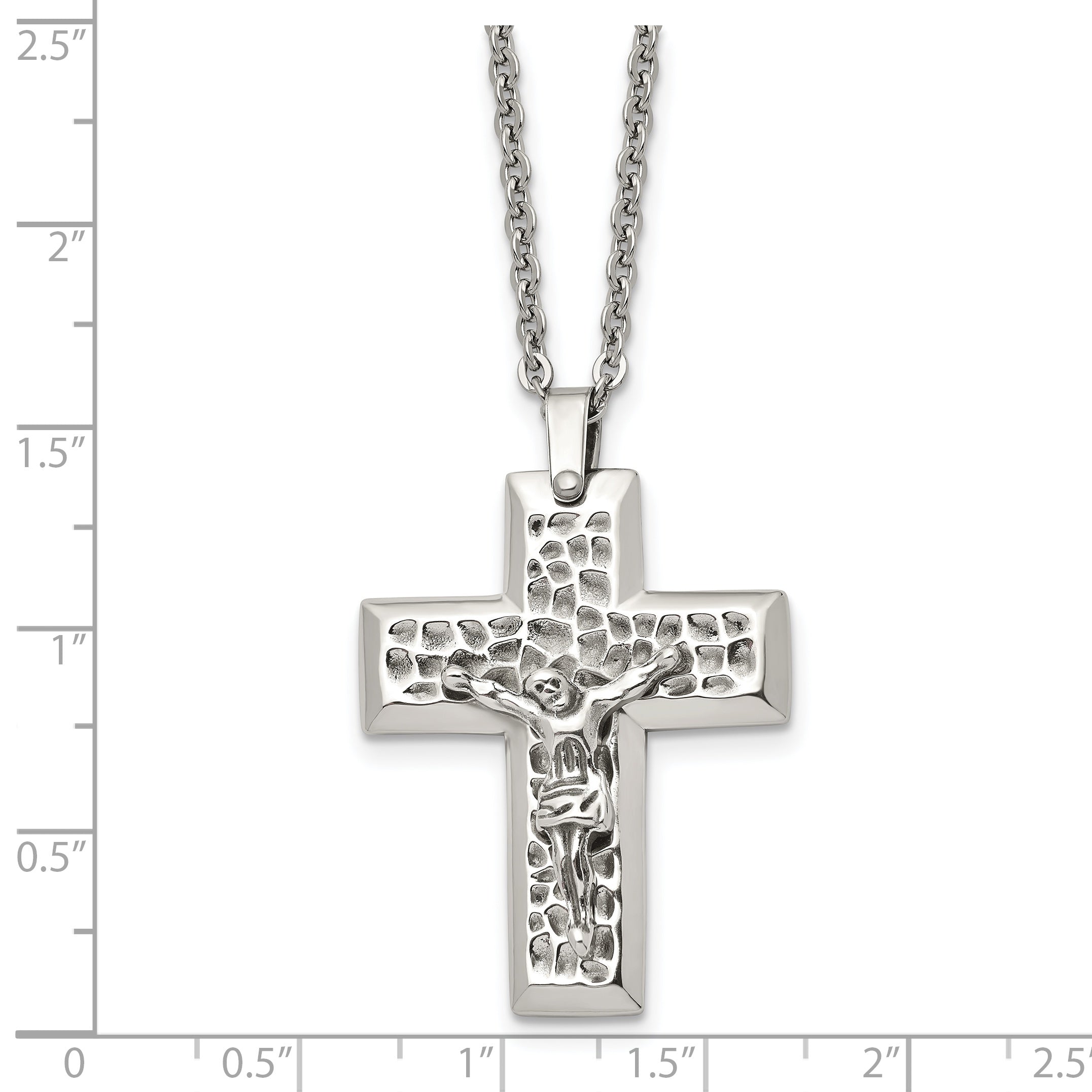 Sophia Jewelers Unisex Stainless Steel Crucifix Pendant Necklace 20 Gift Ready