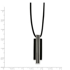 Stainless Steel Polished & Black IP-plated Necklace