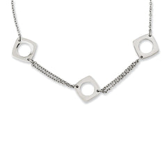 Stainless Steel Polished Squares with ext Necklace