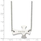 Sophia Jewelers Unisex Polished Stainless Steel Sideways Cross Necklace