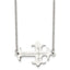 Chisel Stainless Steel Brushed and Polished Flame Design Sideways Cross on a 21 inch Cable Chain Necklace