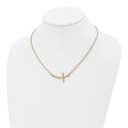 Sideways Cross Necklace in Yellow Gold-Tone Stainless Steel