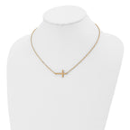 Sophia Jewelers Unisex Stainless Steel Gold-Tone Sideways Cross Necklace