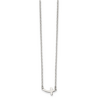 Sideways Cross Necklace in Stainless Steel, 18in