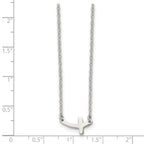 Sideways Cross Necklace in Stainless Steel, 18in