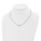 Sophia Jewelers Polished Stainless Steel Unisex Sideways Cross Necklace
