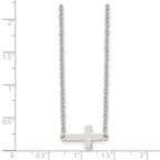 Sophia Jewelers Polished Stainless Steel Unisex Sideways Cross Necklace