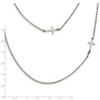 Sideways Cross Necklace in Stainless Steel, 18"
