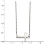Sophia Jewelers Unisex Polished Stainless Steel Sideways Cross Necklace