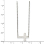 Sophia Jewelers Polished Stainless Steel Unisex Sideways Cross Necklace Gift Ready