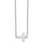 Chisel Stainless Steel Polished Sideways Cross on a 16 inch Cable Chain Necklace