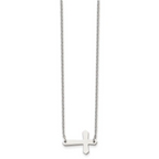 Sideways Cross Necklace in Stainless Steel