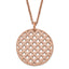 Stainless Steel Pink IP-plated Textured Circle Necklace
