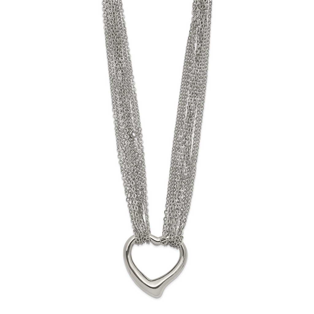 Heart Multi-Strand Necklace in Stainless Steel