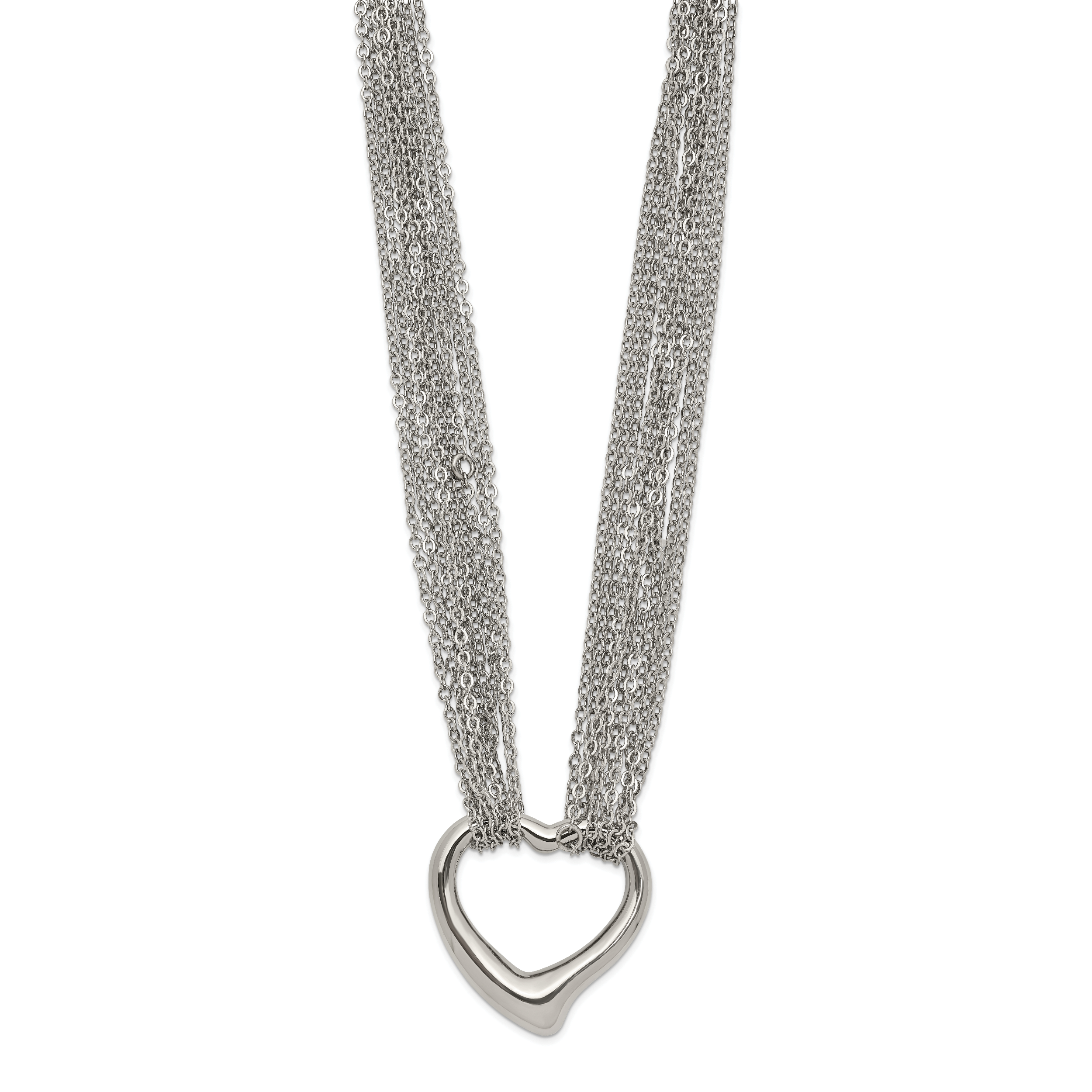 Heart Multi-Strand Necklace in Stainless Steel