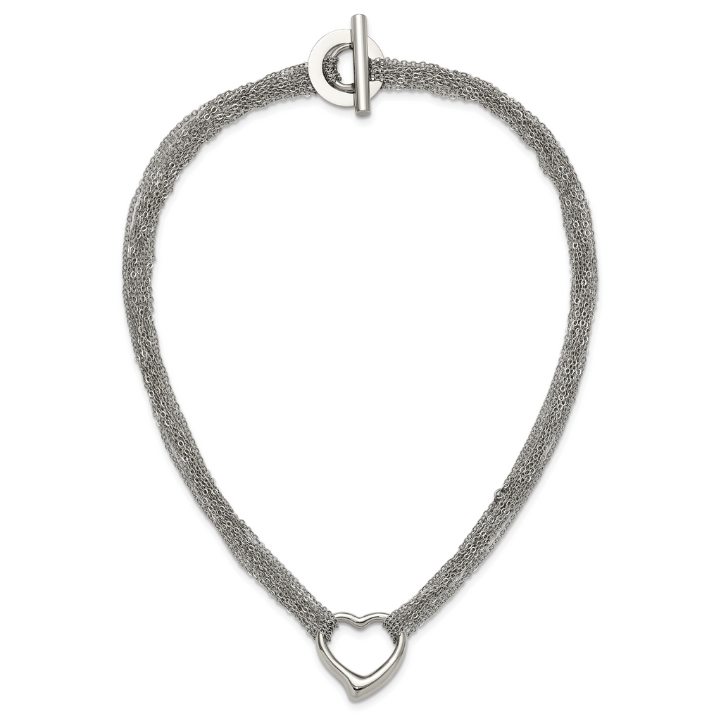 Heart Multi-Strand Necklace in Stainless Steel