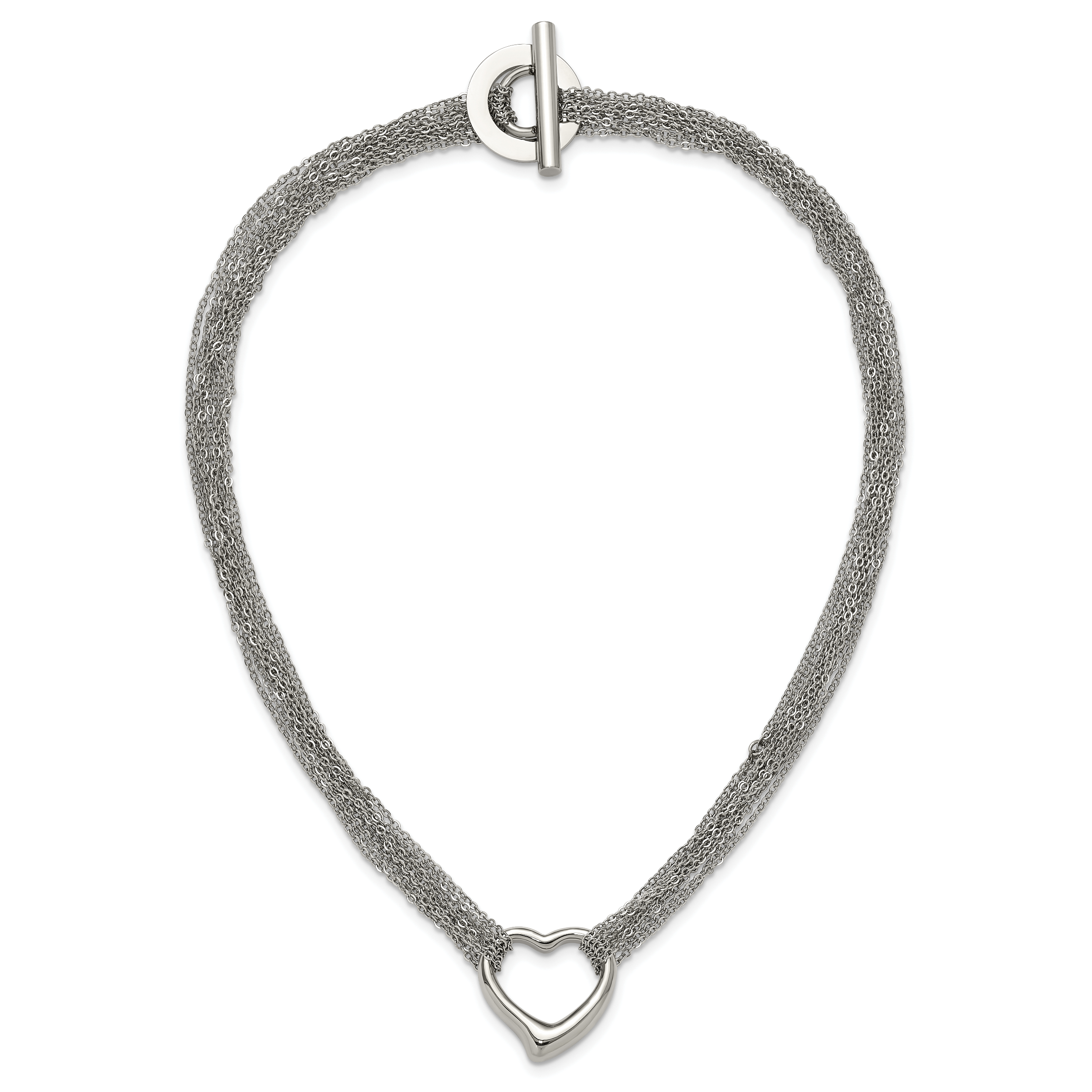 Heart Multi-Strand Necklace in Stainless Steel