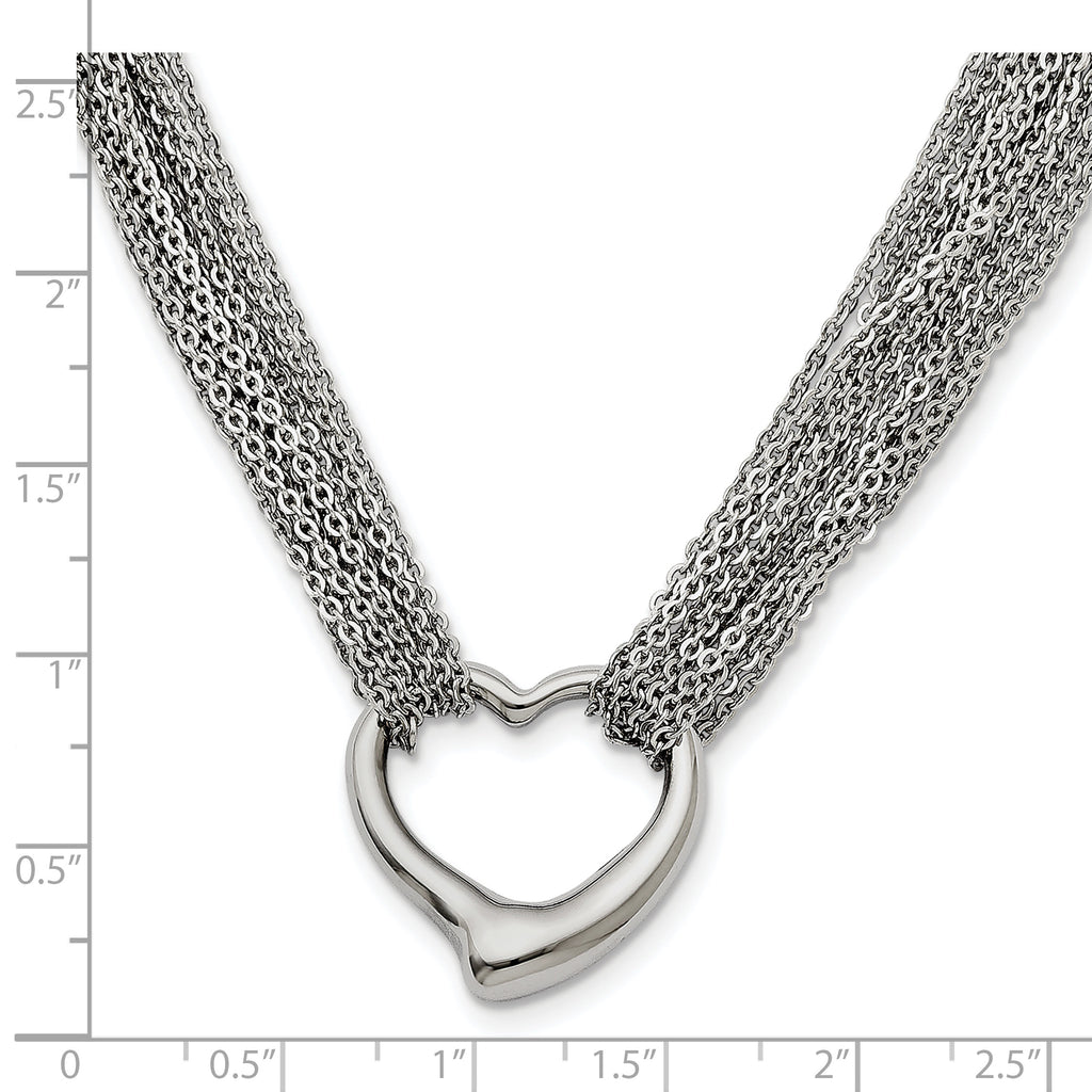 Heart Multi-Strand Necklace in Stainless Steel