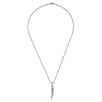 Chisel Stainless Steel Polished Italian Horn Pendant on a 22 inch Ball Chain Necklace