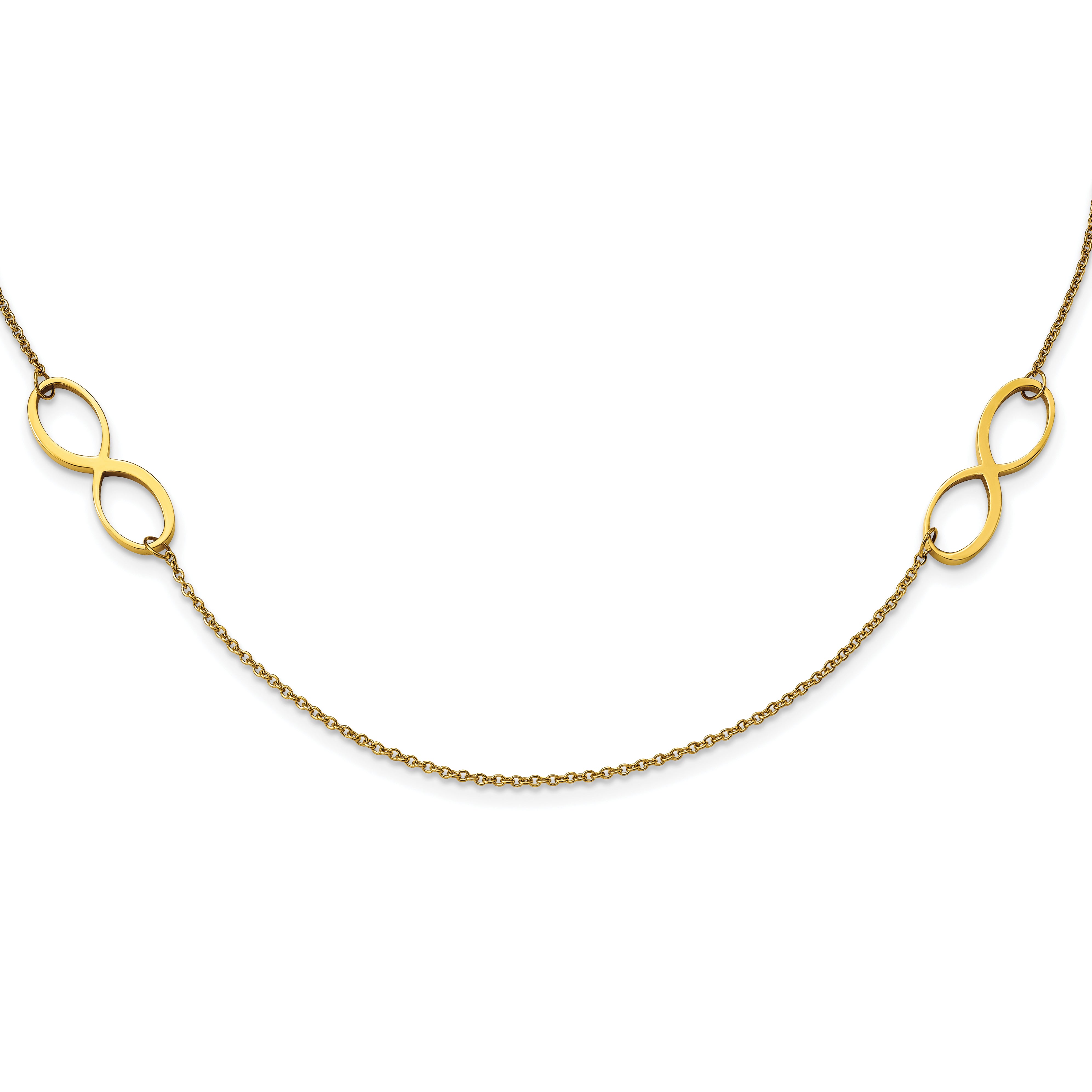 Stainless Steel Polished Yellow IP-plated Infinity 20.5in Necklace Main image