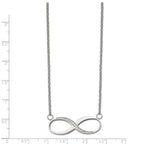 Chisel Stainless Steel Polished Infinity Symbol with CZ on a 20 inch Cable Chain Necklace