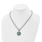 Antiqued Turquoise Necklace in Stainless Steel