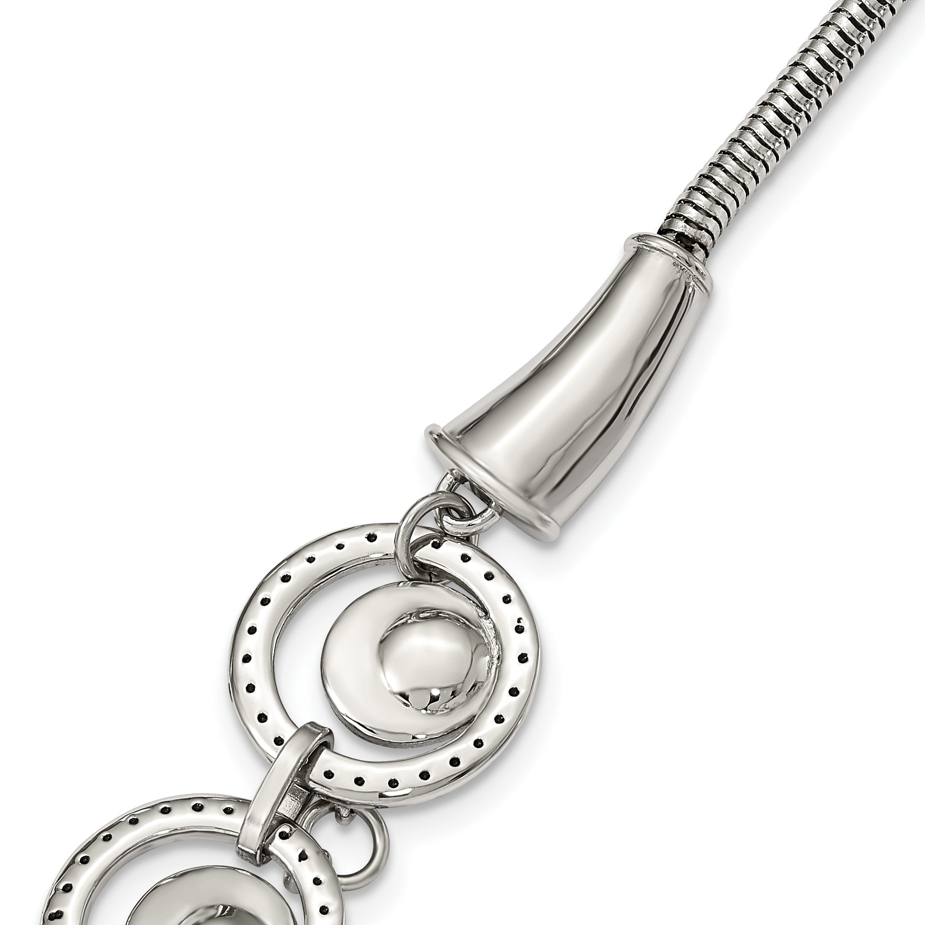 Stainless Steel Polished Multi-circle 19in w/2in ext Necklace Secondary image