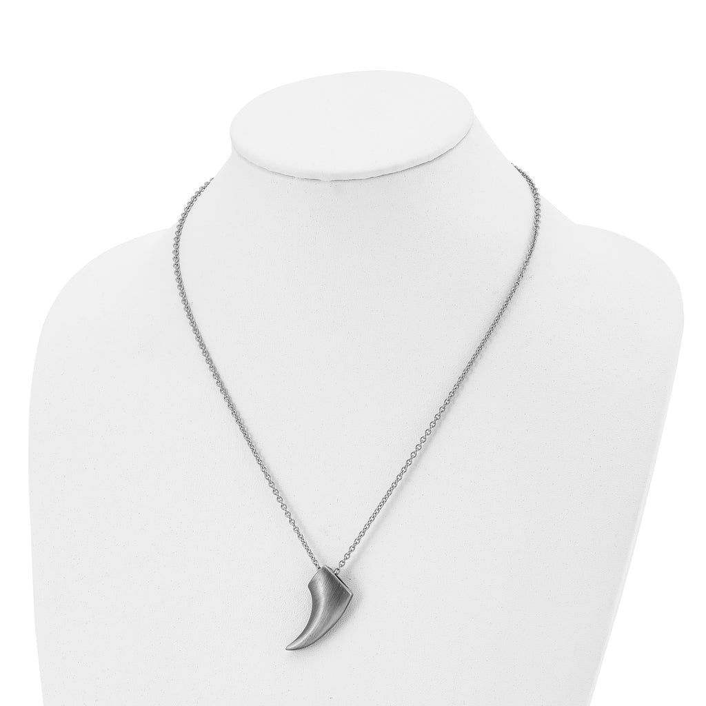 Stainless Steel Antiqued and Brushed Claw 20 inch Necklace