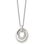 Three-Piece Moveable Ovals Necklace in Stainless Steel