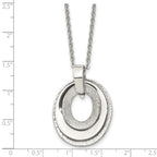 Three-Piece Moveable Ovals Necklace in Stainless Steel