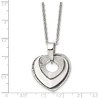 Three-Piece Moveable Heart Pendant Necklace in Stainless Steel