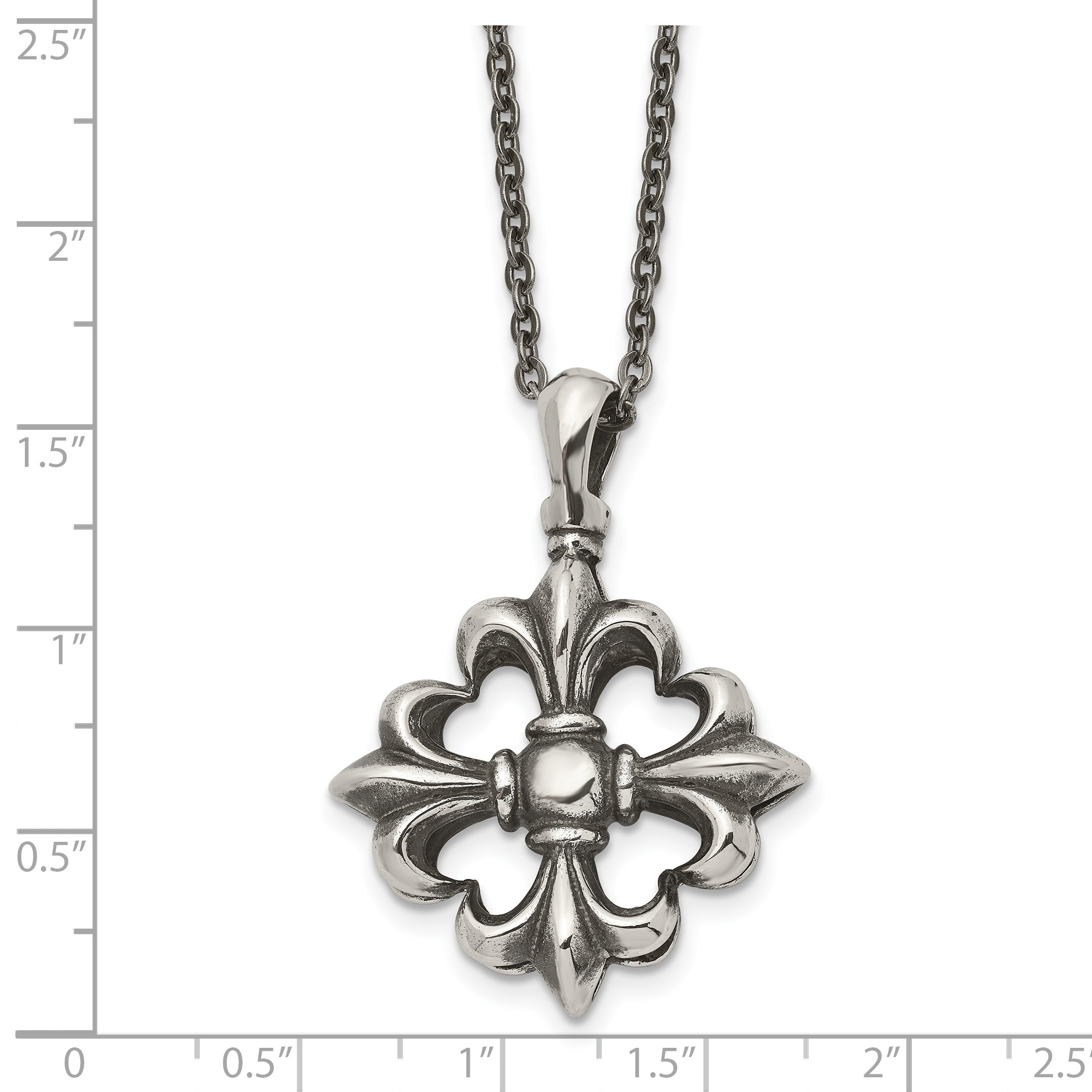 Fleur-de-Lis Necklace in Stainless Steel