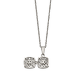 Magnetic Prayer Box Necklace in Stainless Steel, 18"