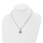 Magnetic Prayer Box Necklace in Stainless Steel, 18"
