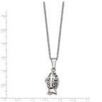 Fish Prayer Box Necklace in Stainless Steel, 18 inch