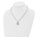 CZ Teardrop Necklace in Stainless Steel