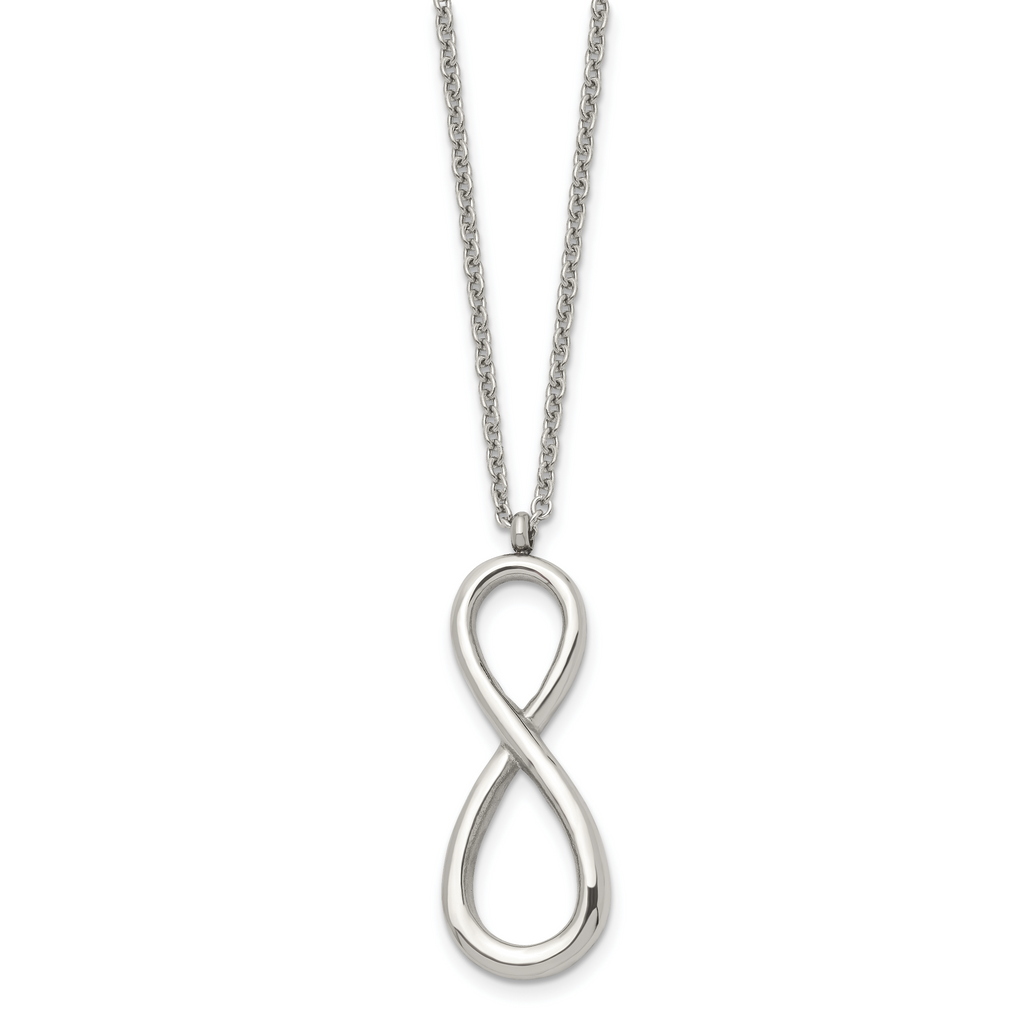 Infinity Symbol Necklace in Stainless Steel, 18"