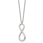 Infinity Symbol Necklace in Stainless Steel, 18"
