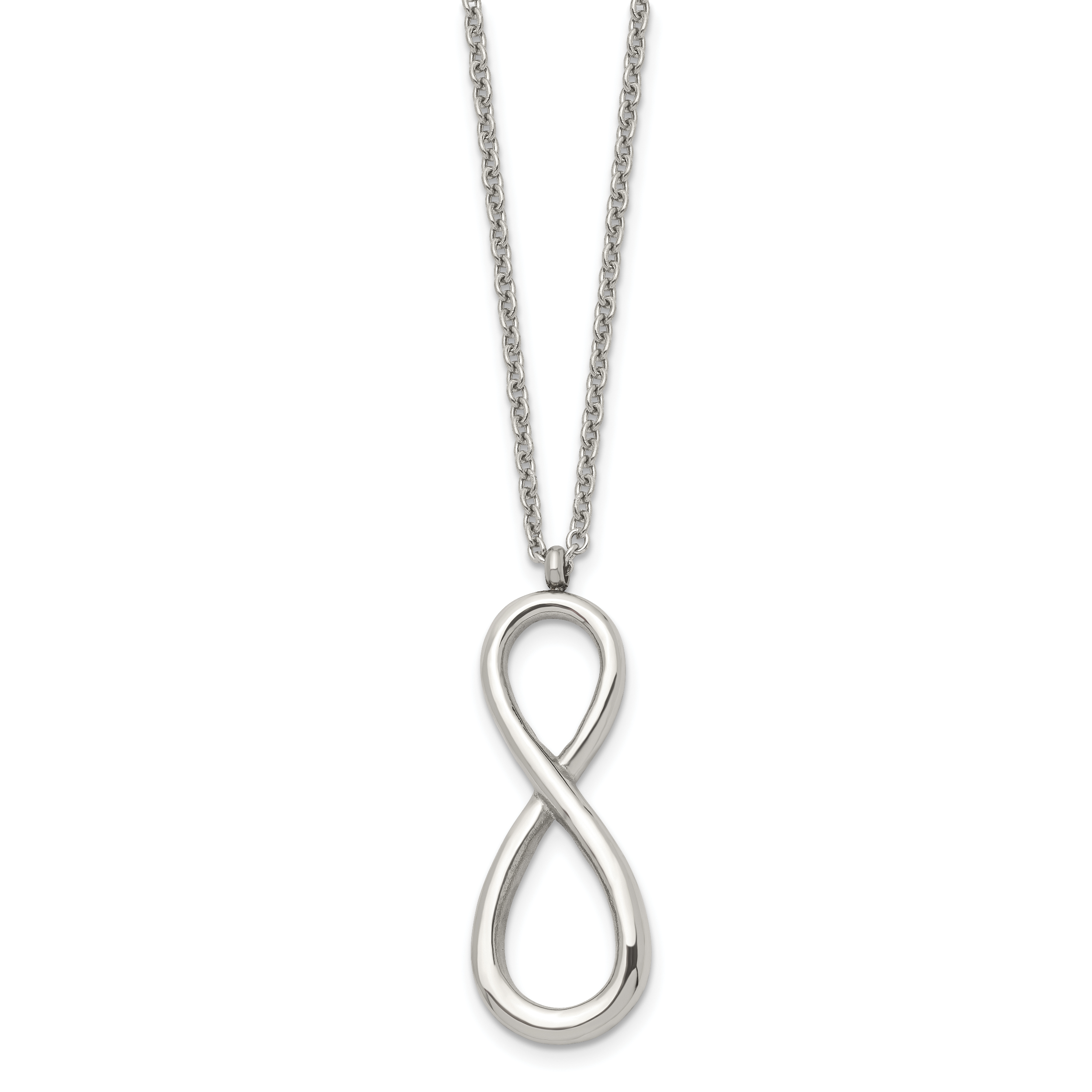 Infinity Symbol Necklace in Stainless Steel, 18"