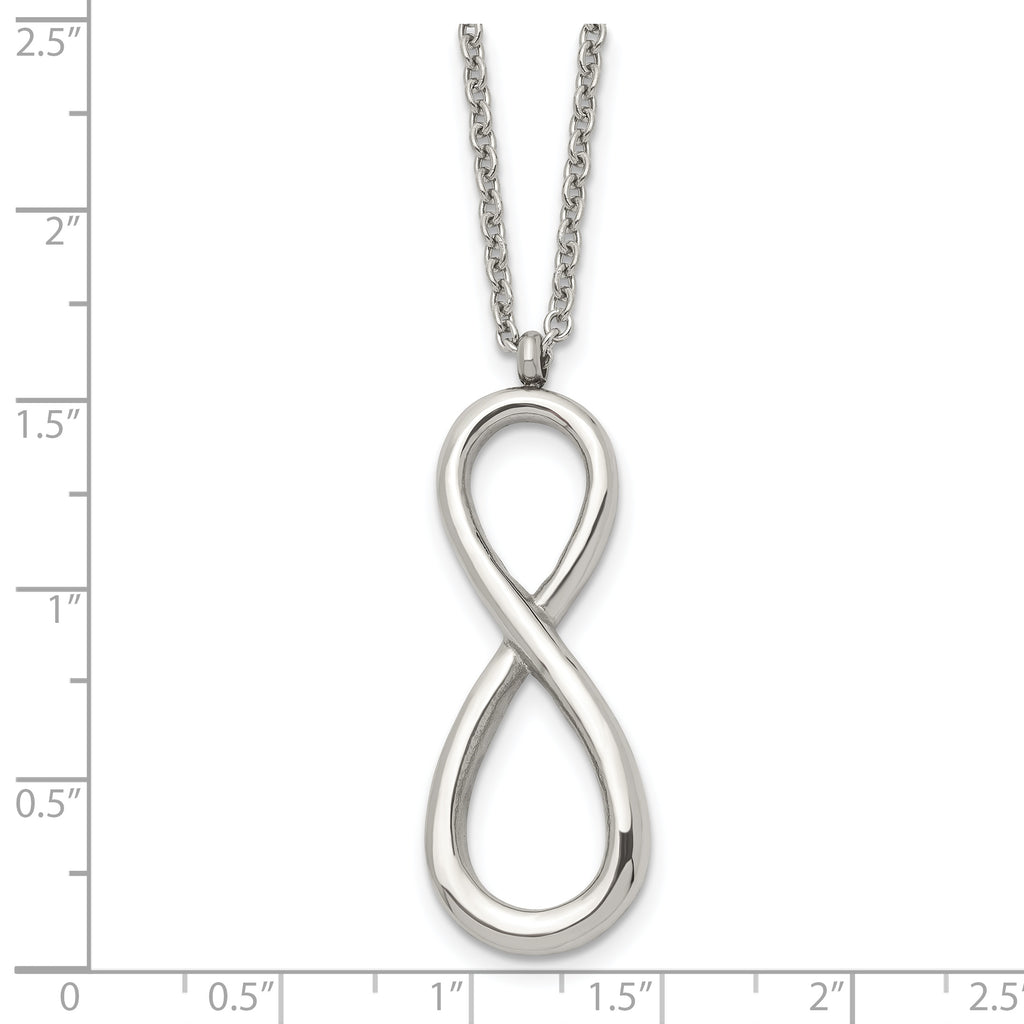 Infinity Symbol Necklace in Stainless Steel, 18"