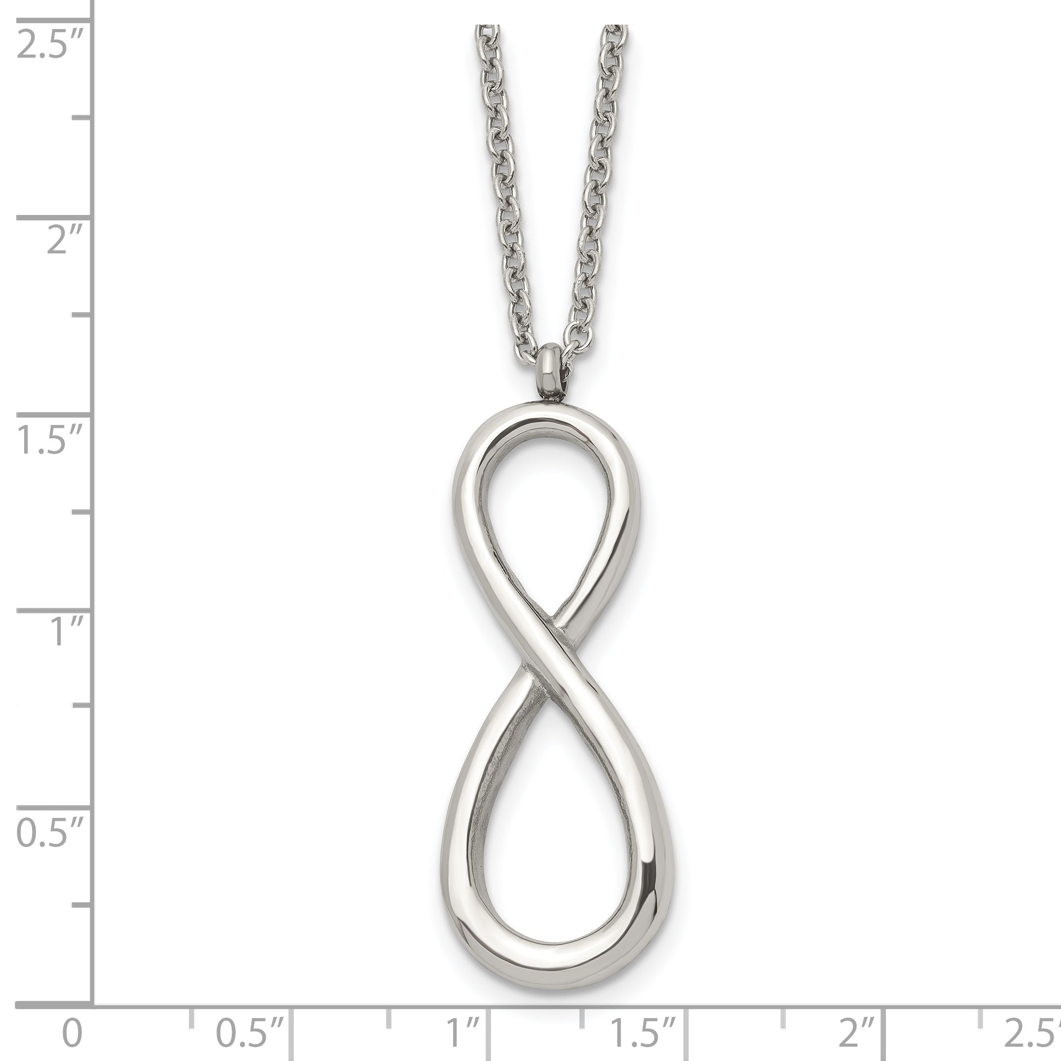 Infinity Symbol Necklace in Stainless Steel, 18"