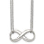 Chisel Stainless Steel Polished Infinity Symbol on an 18 inch 2-Strand Cable Chain Necklace