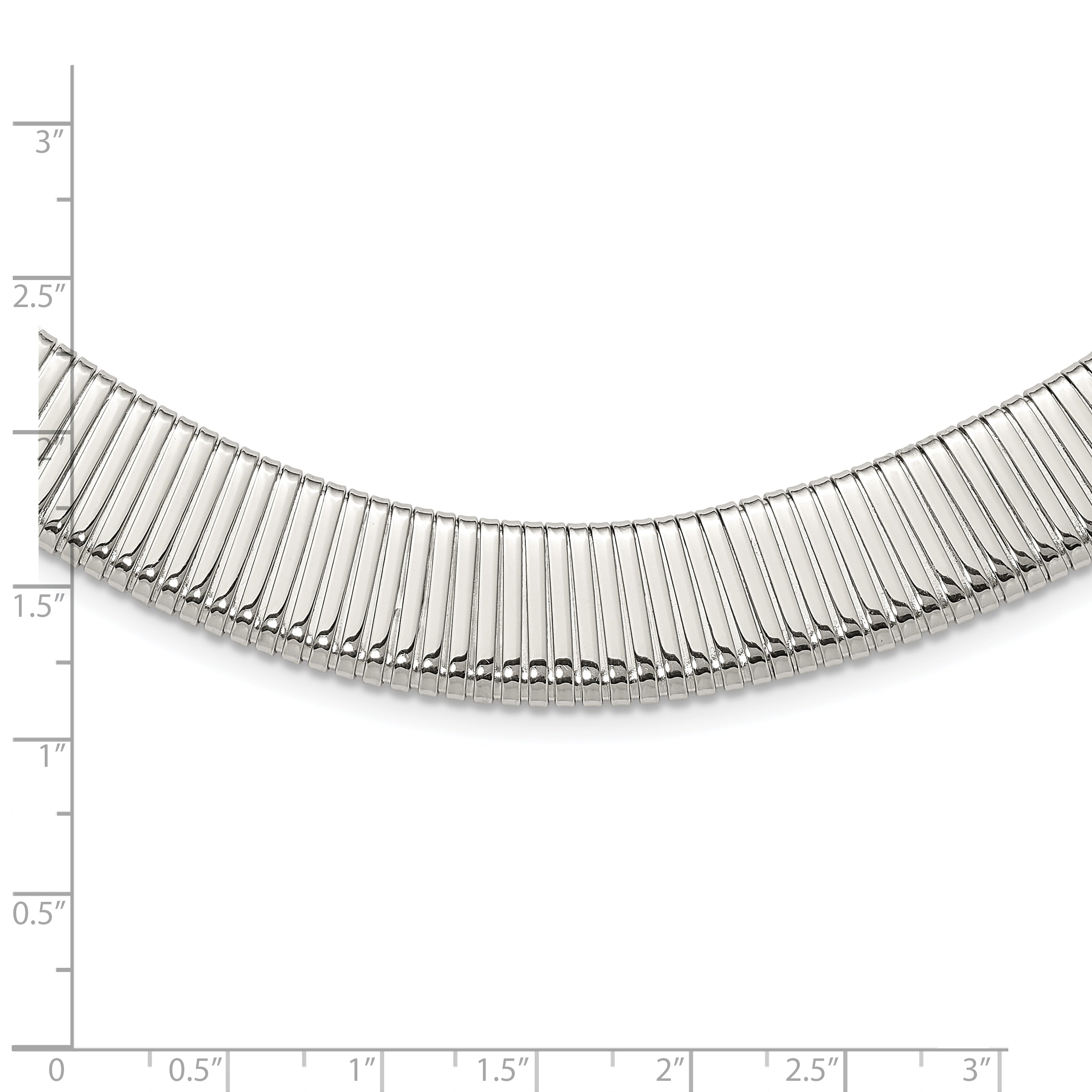 Chisel Stainless Steel Polished and Textured 18 inch Omega Necklace Secondary image